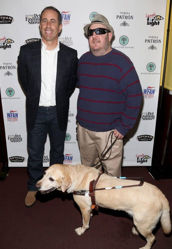 Photo of Brian Fischler with Jerry Seinfeld at Gotham Comedy Club, Laugh for Sight NYC